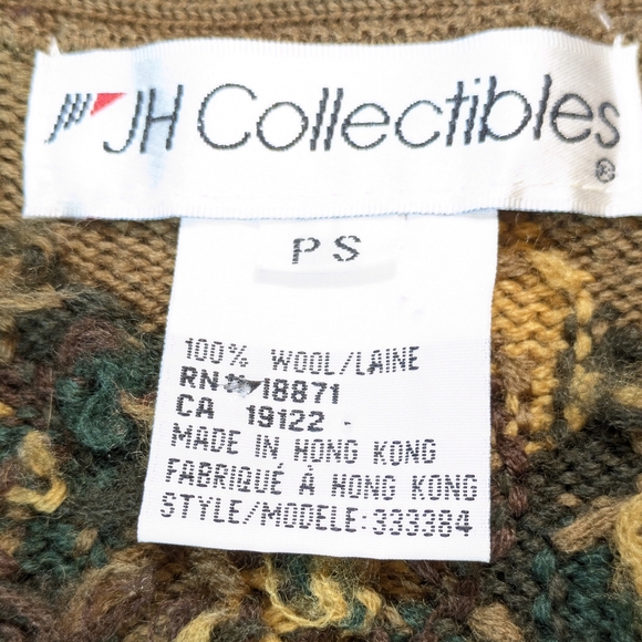 Vintage JH Collectibles Wool Floral Cardigan V-neck Sweater, Cozy, Grannycore PS - Picture 8 of 9